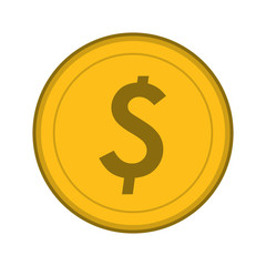 flat design dollar coin icon vector illustration