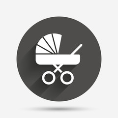 Baby pram stroller sign icon. Baby buggy symbol.