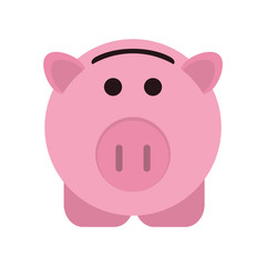flat design piggy bank icon vector illustration