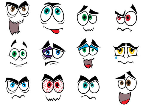 Colourful Halloween smiles and grimaces