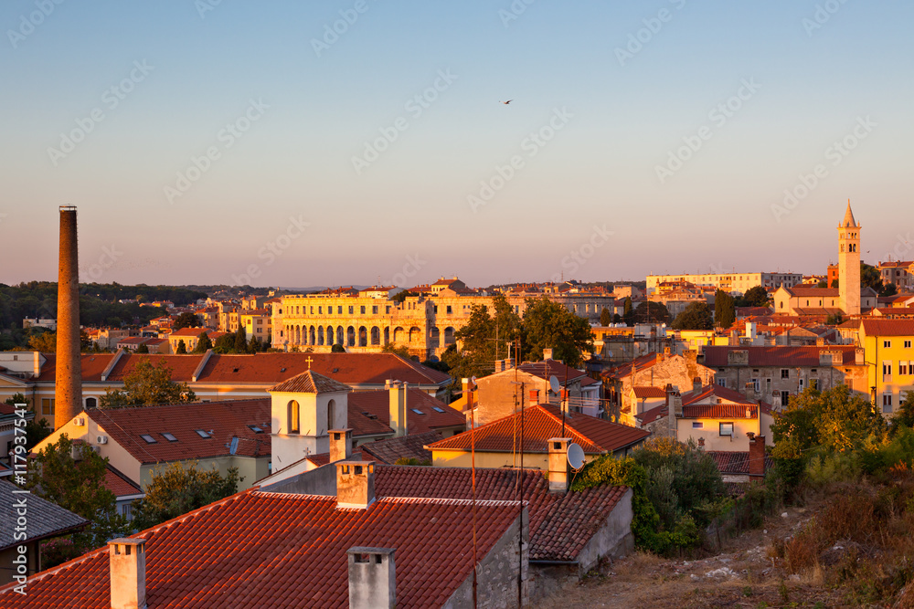 Poster Pula, Croatia cityscape