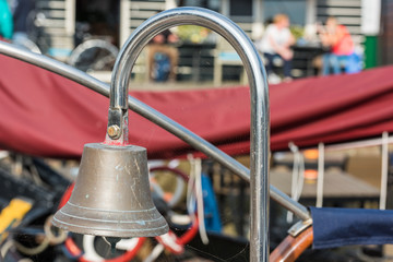 Brass ship bell on a sailboat