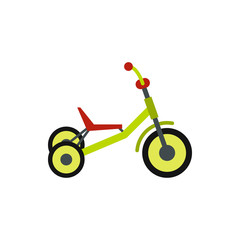 Tricycle icon in flat style isolated on white background. Sport symbol