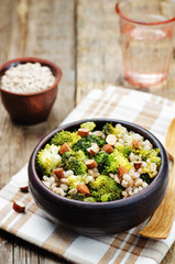 broccoli almonds barley porridge