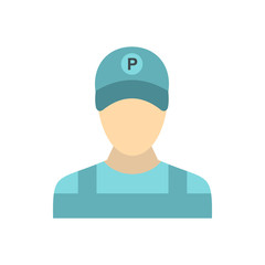 Man valet icon in flat style isolated on white background. People symbol