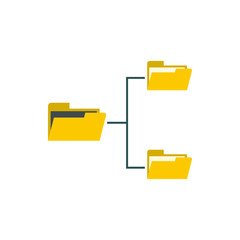 File system on computer icon in flat style isolated on white background. Copying symbol