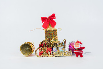 Composition of the Christmas decorations isolated on white