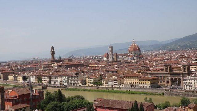Florence at the River Arno view from Piazzale Michelangelo, Italy