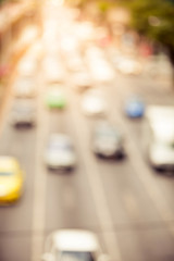 Blurry of trafficBlurry of traffic jam on the city street in Ban