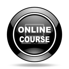 online course black glossy icon