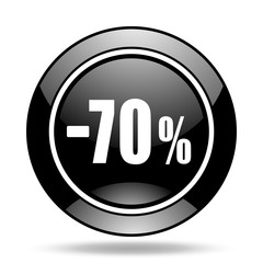 70 percent sale retail black glossy icon