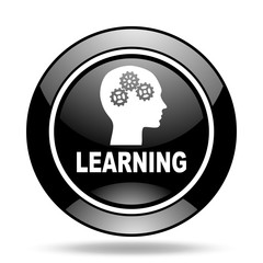 learning black glossy icon