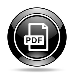 pdf file black glossy icon