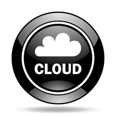 cloud black glossy icon