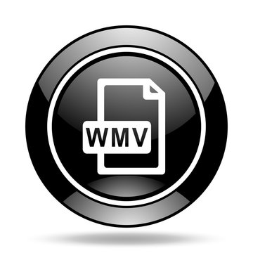 wmv file black glossy icon