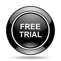 free trial black glossy icon