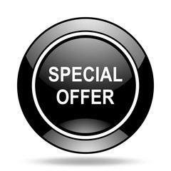 special offer black glossy icon