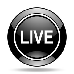 live black glossy icon