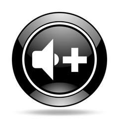 speaker volume black glossy icon