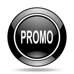 promo black glossy icon