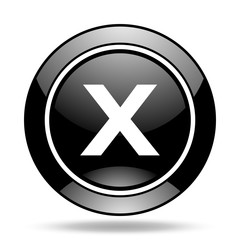 cancel black glossy icon