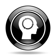 head black glossy icon