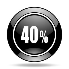 40 percent black glossy icon