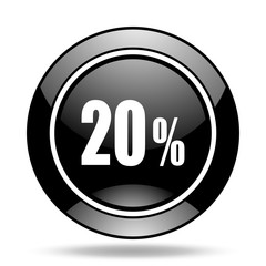 20 percent black glossy icon