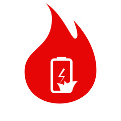 Flat paper cut style icon of eco friendly battery