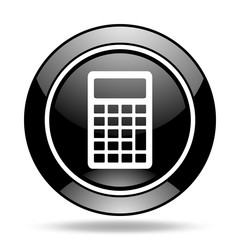 calculator black glossy icon