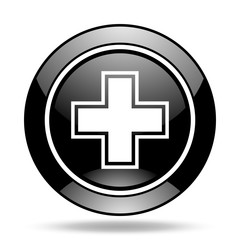 pharmacy black glossy icon