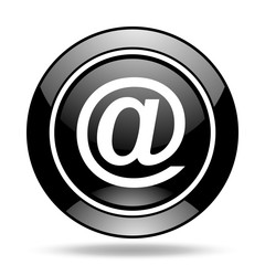 Obraz premium email black glossy icon