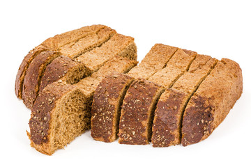 Sliced of bread, isolated on white background
