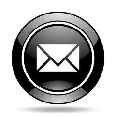 email black glossy icon