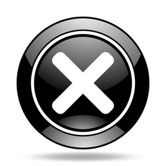 cancel black glossy icon
