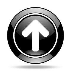 up arrow black glossy icon