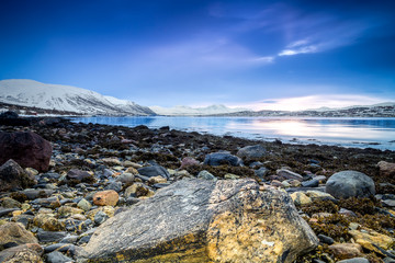 Kolorowy świat o zachodzie słońca