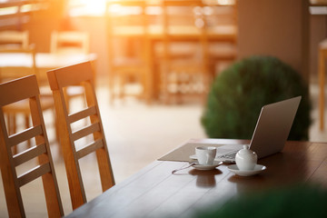 Laptop on a table