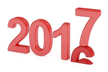 Happy New Year 2017 concept, 3D rendering