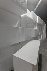 Large blocks of polystyrene
