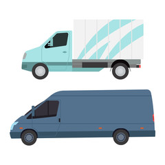 Delivery vector transport truck van. Delivery service van, fast shop service truck. Delivery vehicle. Product goods shipping transport. Fast delivery truck van vector