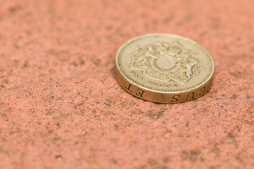 English Pound Coin Close Up