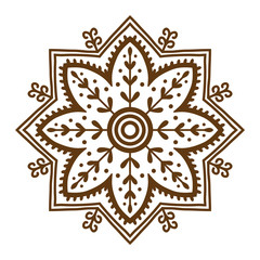 Hand drawn henna abstract mandala pattern flowers and paisley doodle coloring page. Henna decorative mandala pattern ethnic flower. Decoration mandala pattern ornament floral indian design.