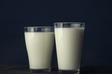 Milk on a dark background