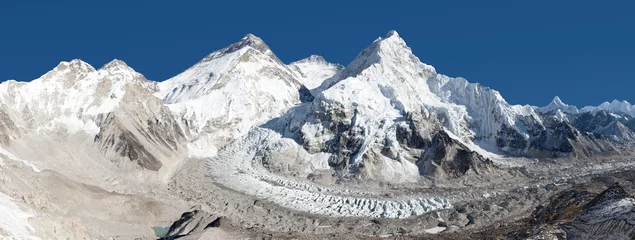 Crédence de cuisine en verre imprimé Lhotse Beautiful view of mount Everest, Lhotse and nuptse
