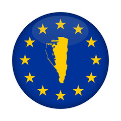 Gibraltar map European Union flag button
