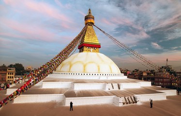 Evening view of Bodhnath stupa - Kathmandu - Nepal