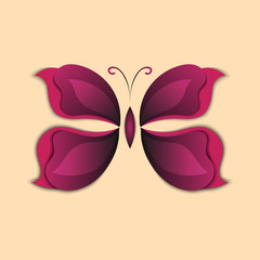 3D paper abstract butterfly colorful shape