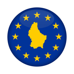 Luxembourg map European Union flag button