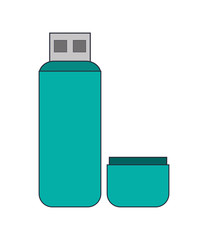 flat design usb flash drive icon vector illustration